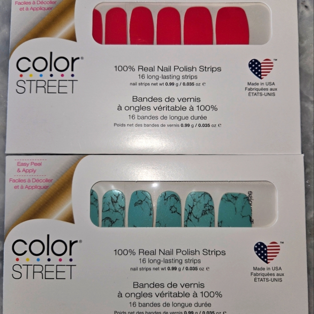 Color Street Retired Watermelon, Mojave Turquoise 100% Nail Polish Strips 2pks